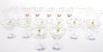 LARGE COLLECTION OF TWENTY FOUR VINTAGE BRANDED GLASSES