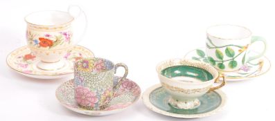 A COLLECTION OF ROYAL WORCESTER / VIENNA CHINA CUPS & SAUCERS