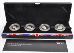 ROYAL MINT QUEEN PORTRAIT 925 SILVER £5 COIN SET