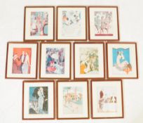 A COLLECTION OF TEN ROARING 1920S / 1930S HIGH FASHION PRINTS