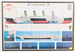 VINTAGE RETRO TITANIC WHITE STAR LINE TIMETABLE TO SINKING PRINT