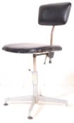 A VINTAGE REVOLVING ALUMINIUM OFFICE DESK INDUSTRIAL CHAIR