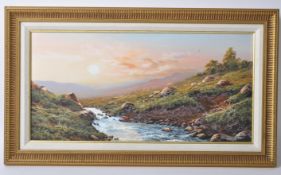 A VINTAGE 20TH CENTURY OIL ON CANVAS LANDSCAPE PAINTING