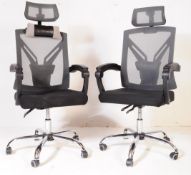 HBADA - PAIR OF CONTEMPORARY ERGONOMIC DESK / OFFICE CHAIRS