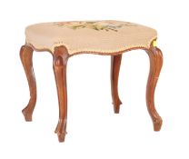 19TH CENTURY GEORGE III WALNUT AND TAPESTRY STOOL
