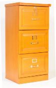 A LATE 20TH CENTURY MAHOGANY THREE DRAWER FILING CABINET