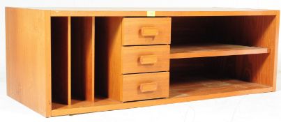 A RETRO VINTAGE TEAK WOOD VINYL STEREO SIDEBOARD CREDENZA
