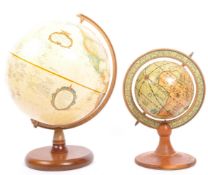 TWO EARLY 20TH CENTURY DESK TOP WORLD GLOBES