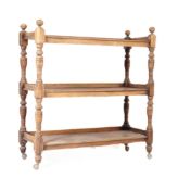 EDWARDIAN THREE-TIERED MAHOGANY BUFFET SHELVES