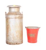 MID CENTURY SWIFTCAN MILK CHURN & FIRE BUCKLET