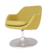 A RETRO VINTAGE LIME GREEN PADDED CHILDS TUB CHAIR