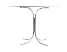 20TH CENTURY 1970s SMOKED GLASS AND CHROME DINING TABLE