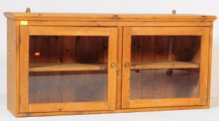 EARLY 20TH CENTURY COUNTRY PINE HANGING DISPLAY CABINET