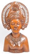 20TH CENTURY CARVED BALINESE BUST - A. FATIMAH