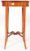 EDWARDIAN QUARTER VENEER INLAID JARDINIERE TABLE WITH DRAWER