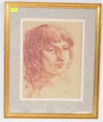 GERALD OSOSKI - 1960S CHALK PORTRAIT PAINTING