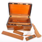 LARGE 19TH CENTURY MAHOGANY BRASS INLAID WRITING BOX