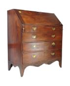 19TH CENTURY GEORGE III MAHOGANY BUREAU