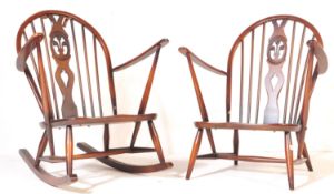 PAIR OF VINTAGE 20TH CENTURY ERCO LOW EASY ARM CHAIRS