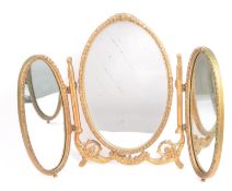 EARLY 20TH CENTURY GILT TRIPTYCH DRESSING TABLE