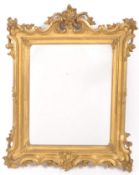 19TH CENTURY VICTORIAN ORNATE GILT WOOD GESSO WALL MIRROR