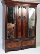 EARLY 20TH CENTURY EDWARDIAN WALNUT DOUBLE WARDROBE