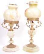 PAIR OF ITALIAN ONYX & GILT METAL TABLE LAMPS