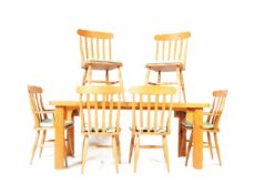 COUNTRY PINE REFECTORY DINING TABLE AND 6 CHAIRS