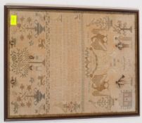 19TH CENTURY VICTORIAN NEEDLEPOINT SAMPLER
