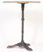 EARLY 20TH CENTURY STONE & CAST IRON PEDESTAL TABLE