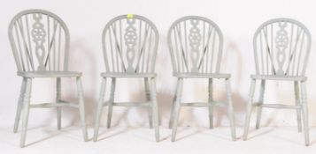 FOUR 19TH CENTURY WHEELBACK DINING CHAIRS