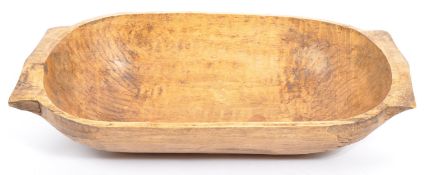 19TH CENTURY FRENCH CARVED ELM DOUGH BIN TROUGH