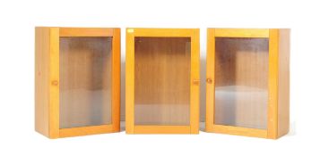 THREE RETRO VINTAGE MID 20TH CENTURY DISPLAY CABINETS