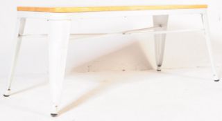 A CONTEMPORARY COFFEE / TABLE BENCH IN A TOLIX STYLE