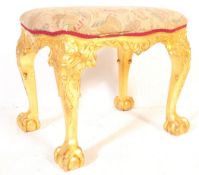20TH CENTURY QUEEN ANNE REVIVAL GILDED FOOTSTOOL