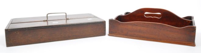 TWO 19TH CENTURY GEORGE III MAHOGANY CUTLERY TRAYS