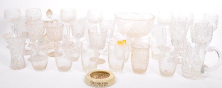 COLLECTION OF EARLY 20TH CENTURY CUT GLASS DRINKING GLASSES