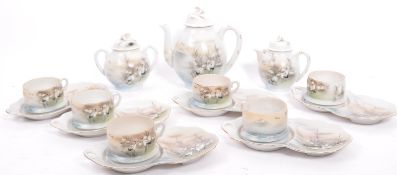 VINTAGE JAPANESE HAND PAINTED EGGSHELL PORCELAIN TEA SET