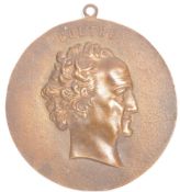 19TH CENTURY CONTINENTAL BRONZE PLAQUE OF GOETHE