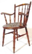19TH CENTURY BEECH & ELM ARMCHAIR