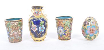 FOUR PIECES OF 20TH CENTURY VINTAGE RUSSIAN CLOISONNE