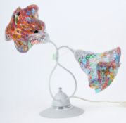20TH CENTURY MURANO STYLE MILLEFIORI TWIN DESK LAMPSHADE