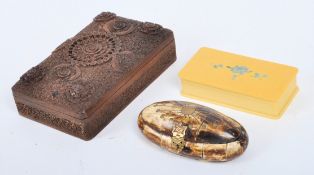 THREE 20TH CENTURY LIDDED TRINKET BOXES / DESK TIDIES