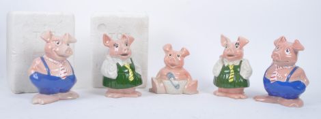 WADE - NATWEST - FIVE 1980S CERAMIC MONEY BOX PIGGY BANKS