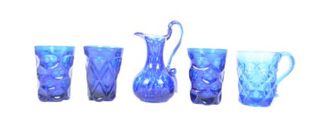 STUDIO GLASS - QUANTITY OF 20TH CENTURY AZURE GLASSWARE