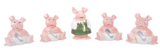 WADE - NATWEST - FIVE 1980S CERAMIC MONEY BOX PIGGY BANKS