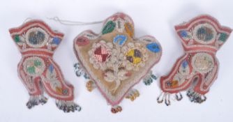 COLLECTION OF 3 NINETEENTH CENTURY IROQUOIS BEADWORK ITEMS