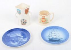 FOUR PIECES OF 20TH CENTURY COMMEMORATIVE PORCELAIN