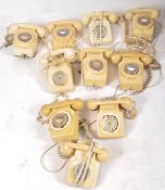 COLLECTION OF TEN VINTAGE 1970S ROTARY DIAL GPO TELEPHONES