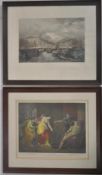 TURNER & TRESHAM - TWO ANTIQUE HAND COLOURED ENGRAVINGS